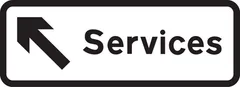 Entrance or junction ahead to services — UK road sign