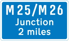 Junction ahead with another motorway — UK road sign