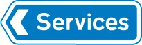 Entrance to a motorway service area — UK road sign