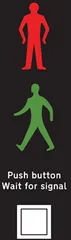 Near side light signals and instructions for pedestrians at a pedestrian facility controlled by light signals — UK road sign