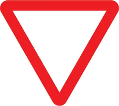 Junction ahead controlled by a STOP or GIVE WAY sign — UK road sign