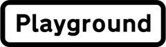 Children's playground ahead — UK road sign