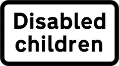 Disabled children likely to cross road ahead — UK road sign