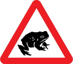 Migratory toad crossing ahead — UK road sign