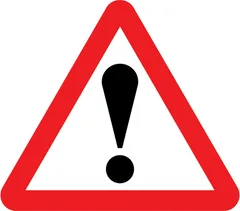 Hazard Awareness topic icon: Other danger ahead. Plate beneath indicates the nature of the hazard sign