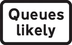 Traffic queues likely on road ahead — UK road sign