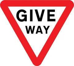 Attitude topic icon: Give way to traffic on the major road sign