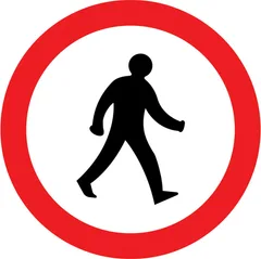 Pedestrians prohibited — UK road sign