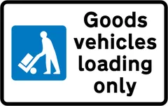 Bay reserved for loading and unloading by goods vehicles — UK road sign