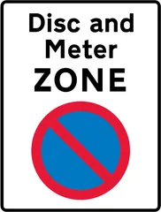 Entrance to a disc and meter parking zone — UK road sign