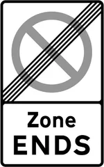 End of controlled or voucher parking zone — UK road sign