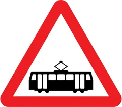 Other Types of Vehicle topic icon: Tramcars crossing ahead sign