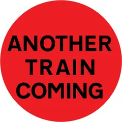 Example of UK level crossing signs: Another train or tramcar may be about to pass over the level crossing