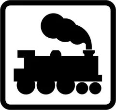 Open railway level crossing without light signals — UK road sign