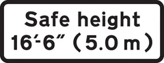 Safe height beneath electrified overhead cable ahead — UK road sign