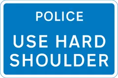 Traffic should use the hard shoulder in an emergency — UK road sign