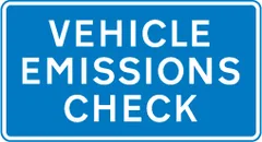 Vehicle emissions check point ahead — UK road sign