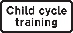 Training of child cyclists ahead — UK road sign