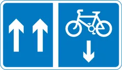 Contra-flow cycle lane — UK road sign
