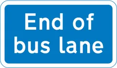 End of bus lane — UK road sign