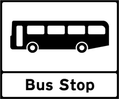 Stopping place for buses — UK road sign