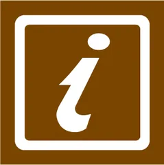 Tourist symbol for England and Wales: tourist Information Point or Centre — UK road sign