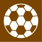 Tourist symbol for England and Wales: football ground — UK road sign