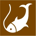 Tourist symbol for England and Wales: fishing — UK road sign
